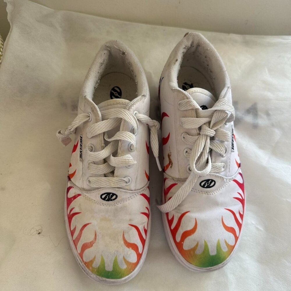 Rainbow flame design heelys! Wheels not included